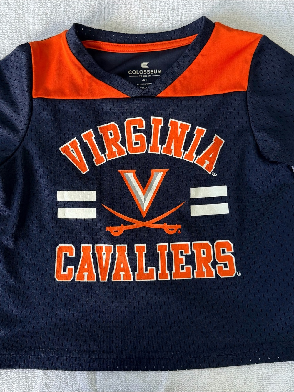Colosseum Kids Virginia Cavaliers Navy and Orange Jersey Top